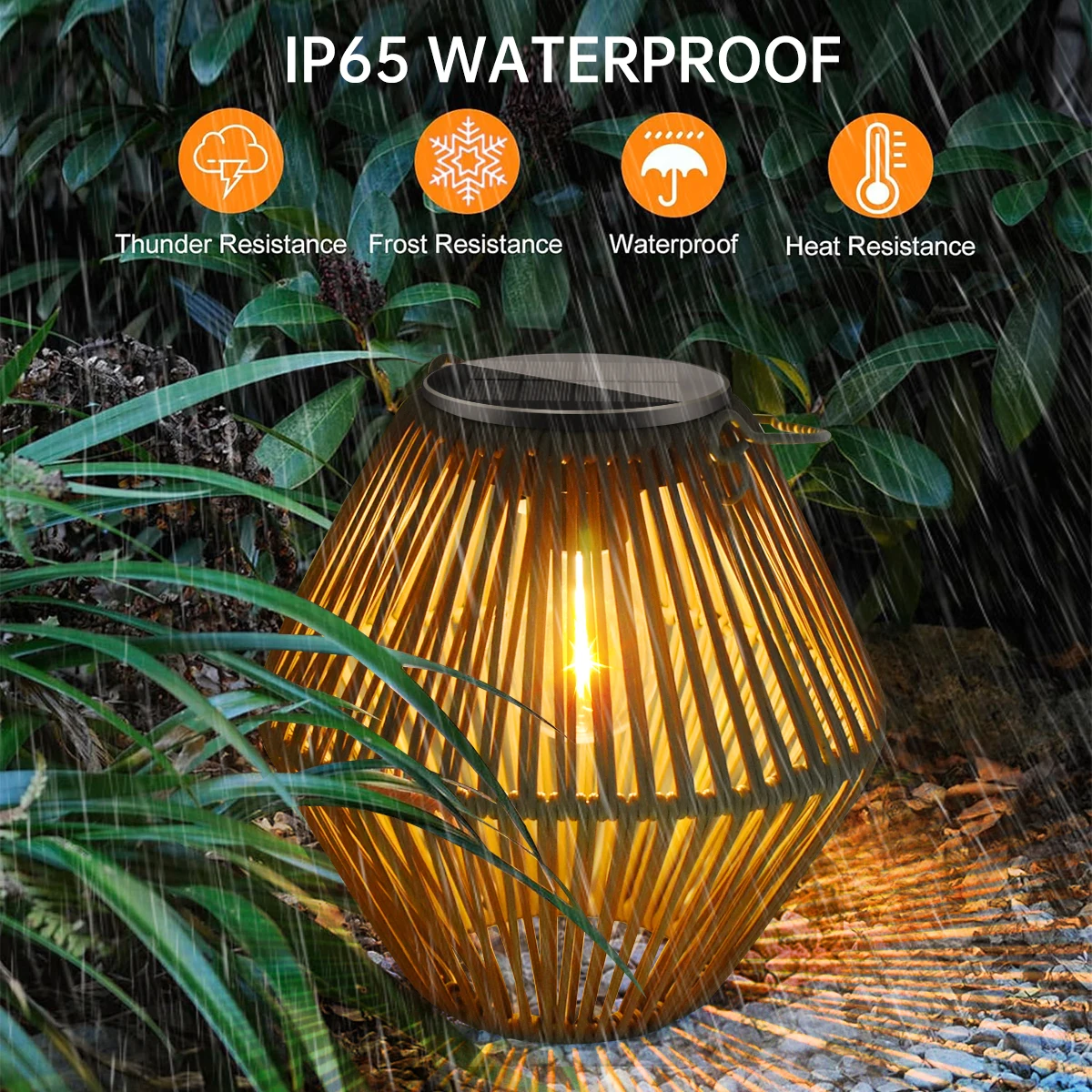 Linterna Solar para exteriores, farolillos solares impermeables para colgar en el exterior, lámpara bohemia, decoración para jardín y patio