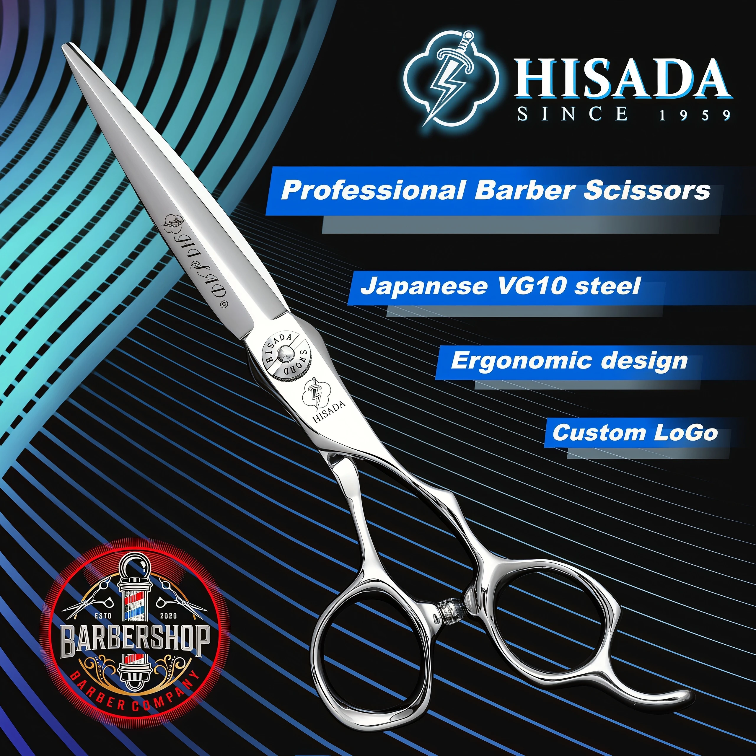 Tijeras de Peluquería Profesionales de 6.0, 6.5 y 7.0 Pulgadas, Material VG10, Hechas a Mano en Japón