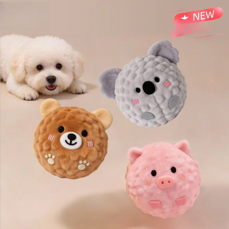 Mini Pelota de Peluche con Sonido para Perros, Diseño de Animalito, Resistente a Mordidas, Interactiva, Juguete de Buscar y Entregar, Alivia la Ansiedad en Cachorros