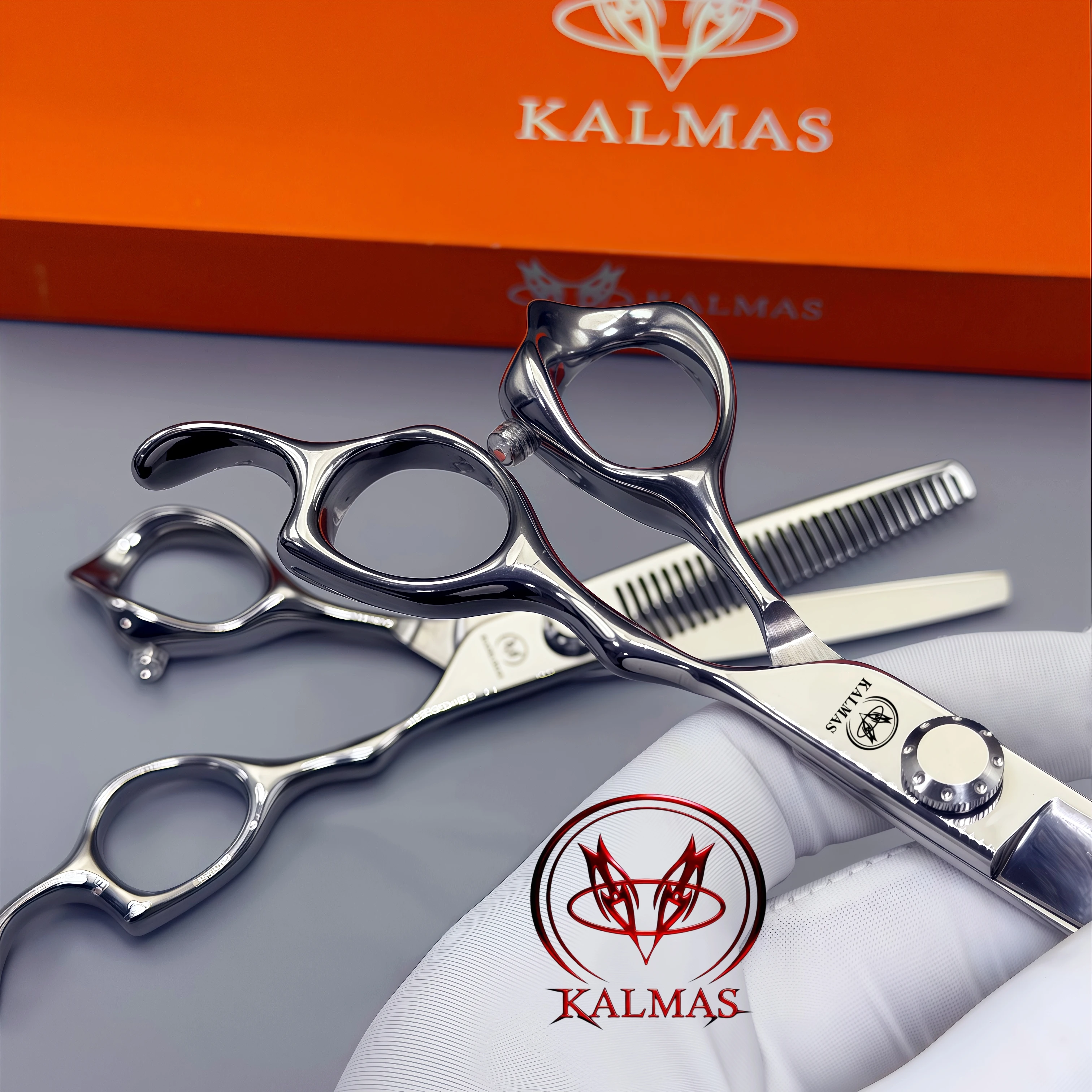 KALMAS - Cortapelos Profesionales de Acero VG10, Tijeras de Entresacar para el Cabello, Cortapelos para el Hogar
