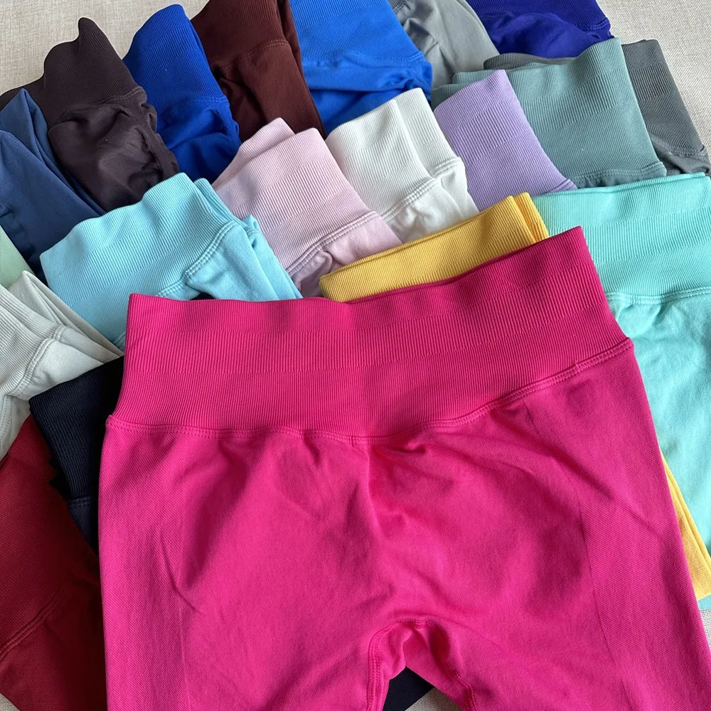 Mallas deportivas para mujer, pantalones largos de Yoga sin costuras, mallas deportivas de banda baja, mallas para comprimir las caderas, pantalones de entrenamiento para gimnasio