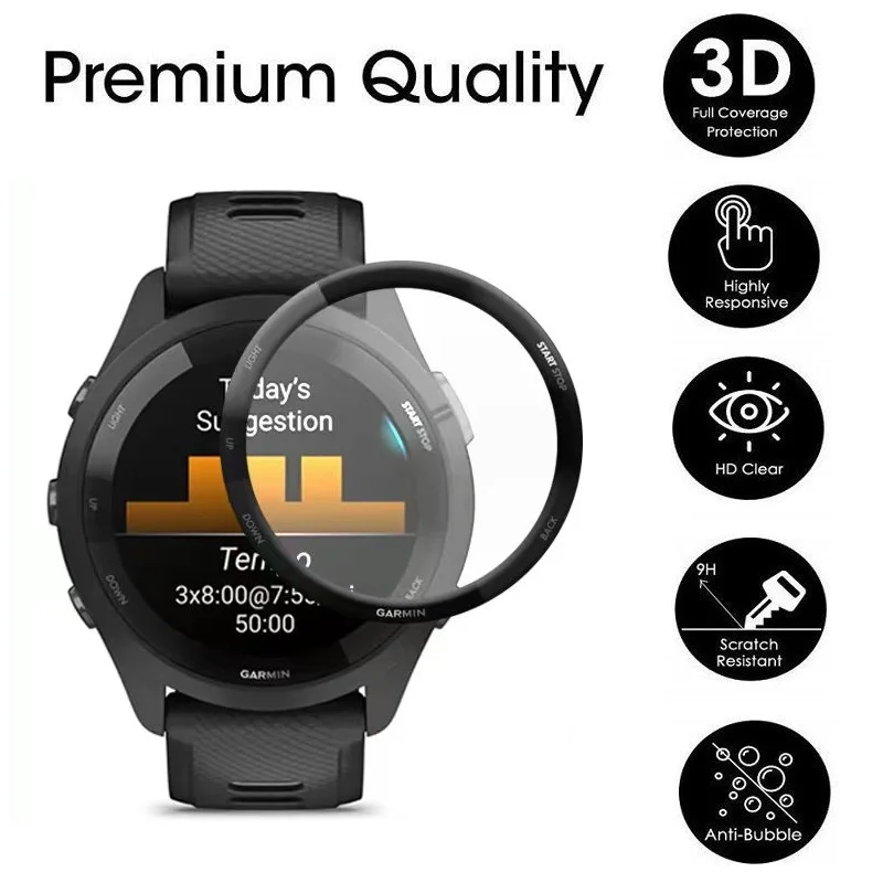100 Uds Protector de pantalla suave curvado 3D para Garmin Forerunner 965 / Forerunner 265 265S película protectora de cubierta completa para reloj inteligente