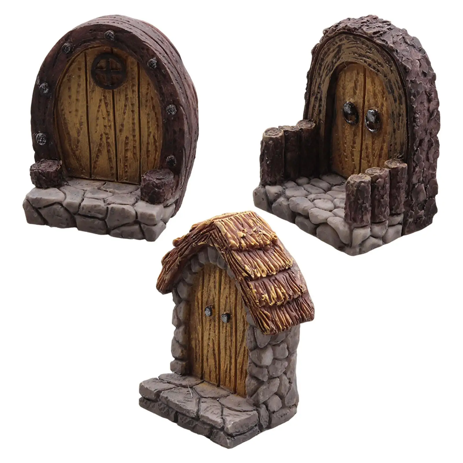 Puerta de jardín en miniatura, microadornos para césped paisajístico, arte de jardín, Mini puerta decorativa de resina, puerta de hadas para sala de estar y césped