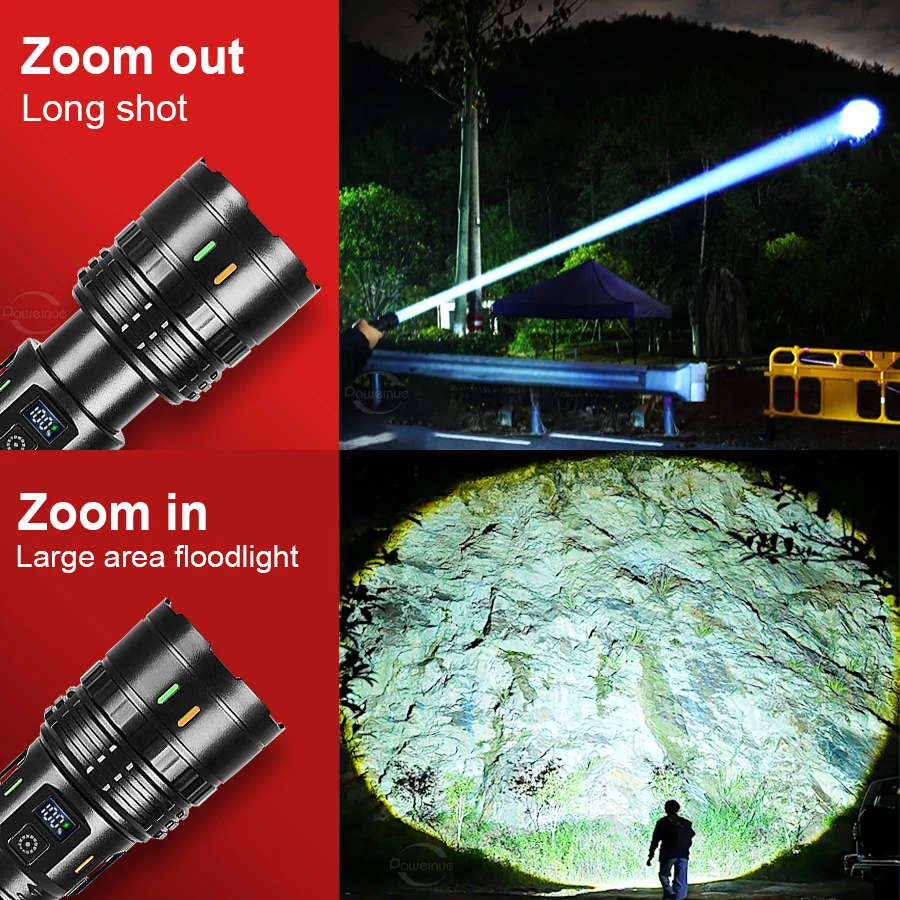 Linternas LED Ultra Brillantes de Mano, Nueva Versión 2026, Alto Lumen, Largo Alcance, Linterna Táctica Recargable, Lámpara para Camping, Aventuras y Pesca, linternas súper potentes recargable, linterna táctica