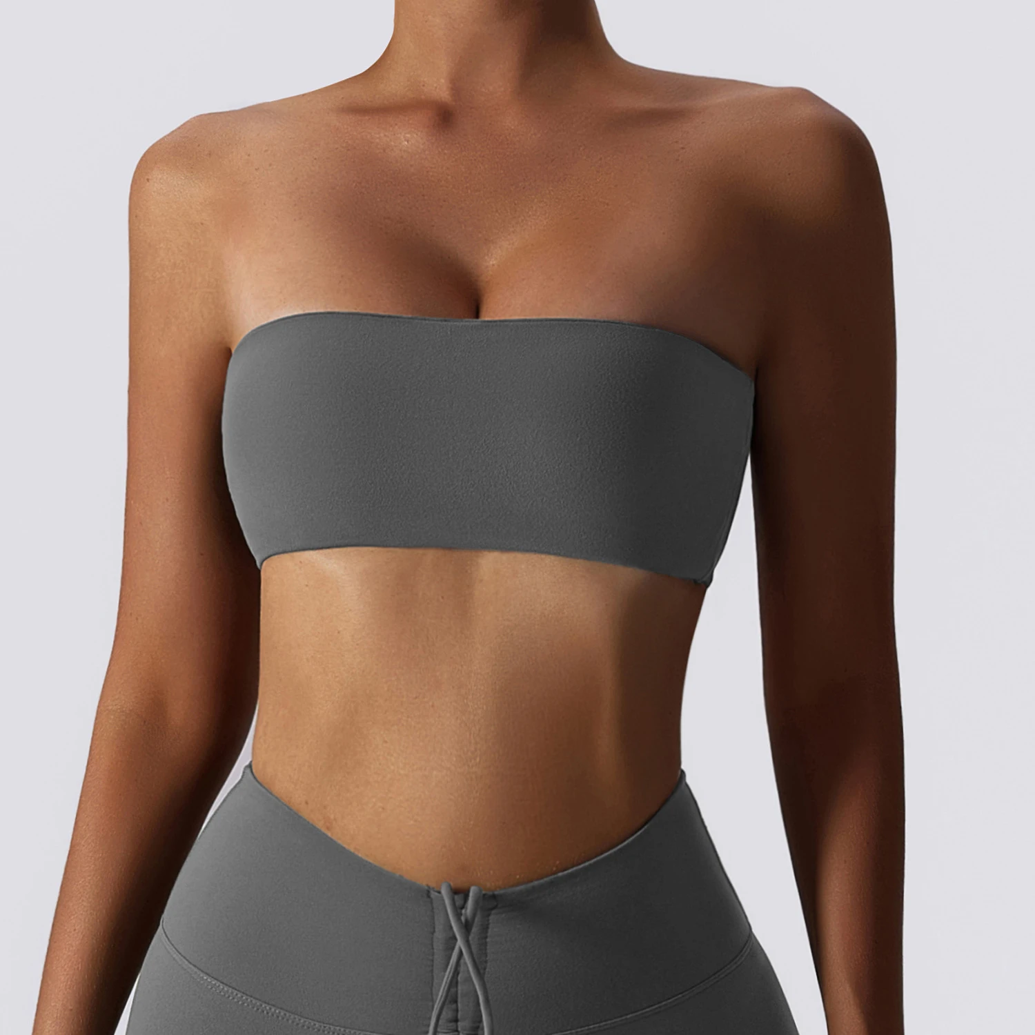 Ctenkevet Nuevo Sujetador Deportivo Sin Tirantes para Mujer, Top Corto para Yoga, Gimnasio y Fitness
