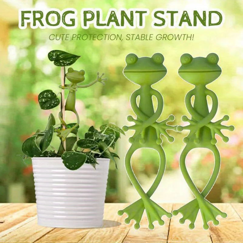 5 uds 13cm en forma de rana reutilizable lindo decorativo giro Flexible soporte para plantas de jardín Clip Flexible ajustable para tallo