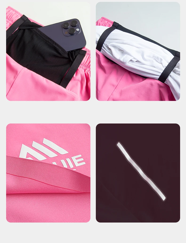 AONIJIE FW6199 Pantalones cortos para correr para mujer con bolsillos Pantalones cortos deportivos ligeros de secado rápido Pantalones cortos deportivos para entrenamiento de gimnasio para mujer