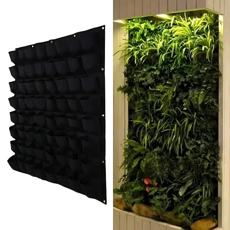 Bolsas de Fieltro Adecuadas para Plantar, Colgar en Paredes Verticales, Decorar Balcones, Cultivar Flores y Bolsas de Fieltro Cuadradas de Múltiples Aberturas