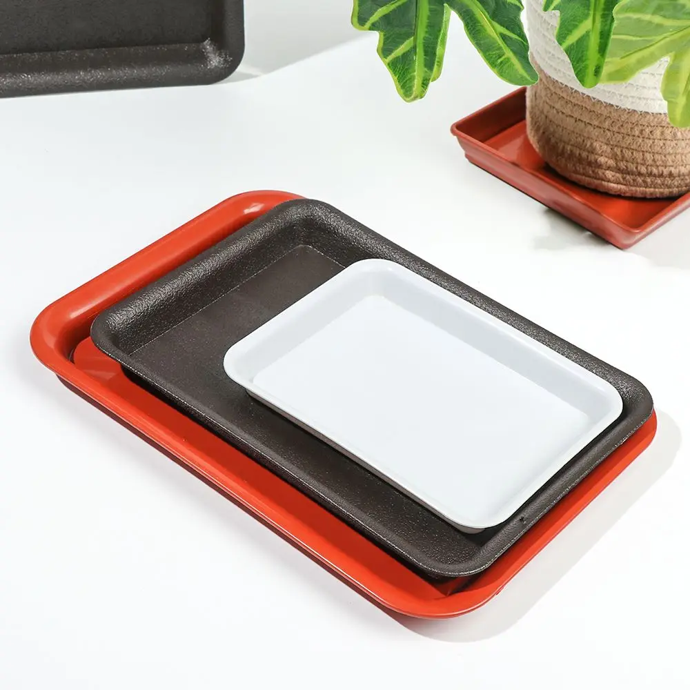 Platillos rectangulares de plástico para interior y exterior, bandejas de goteo para plantas, maceta, 1 unidad