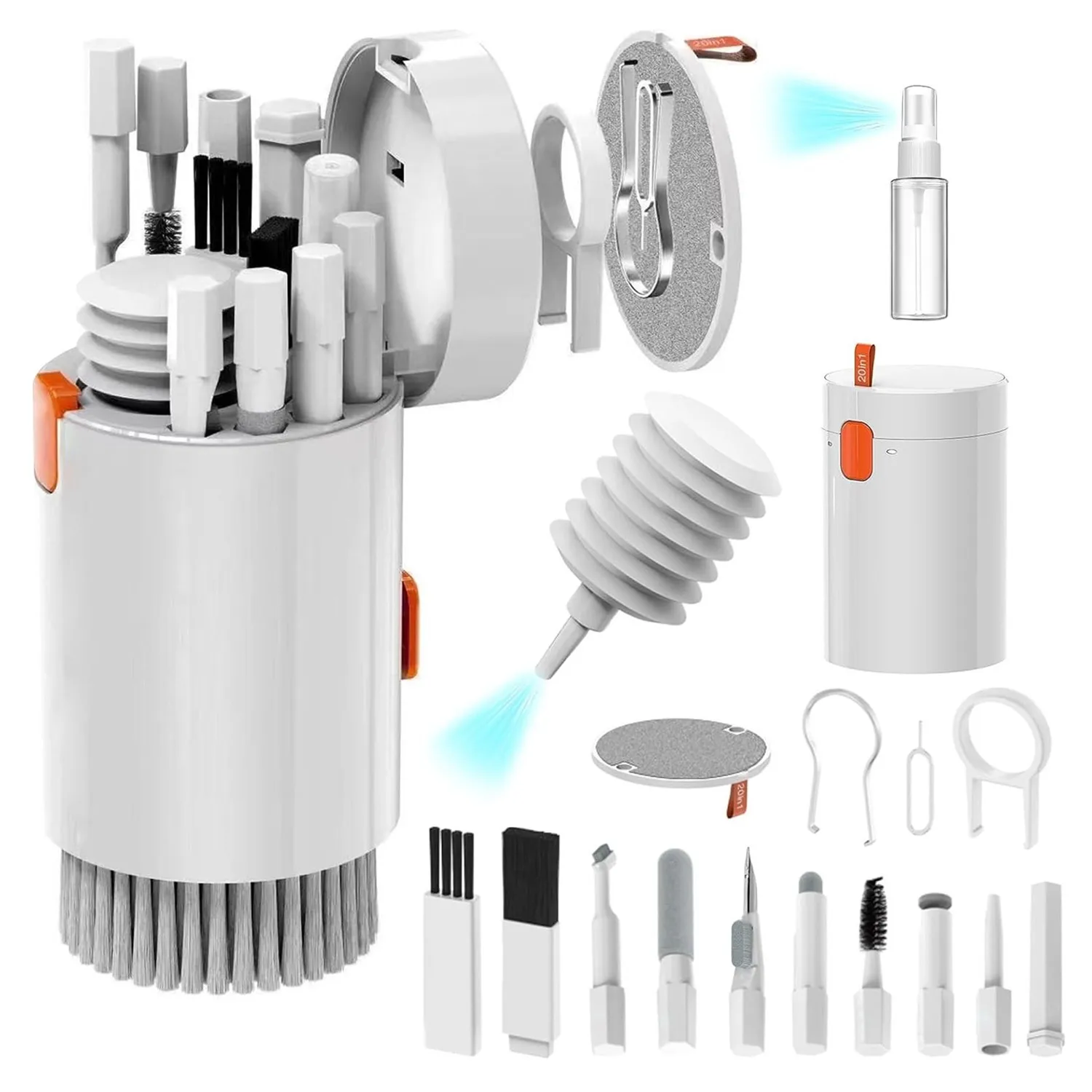 Kit de limpieza profunda multifuncional 20/32 en 1 para puertos de iPhone, AirPods, teclado y extracción de teclas - Herramientas de precisión