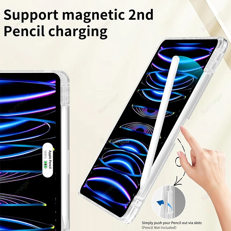 Funda con Soporte para Lápiz para iPad A16 A19 12.ª 11.ª Generación 2026 Air11 13 Air8 M4 M3 M2 Pro11 12.9 13 M4 M5 Air4 5 10 9 8 7 9.7 10.2 10.5