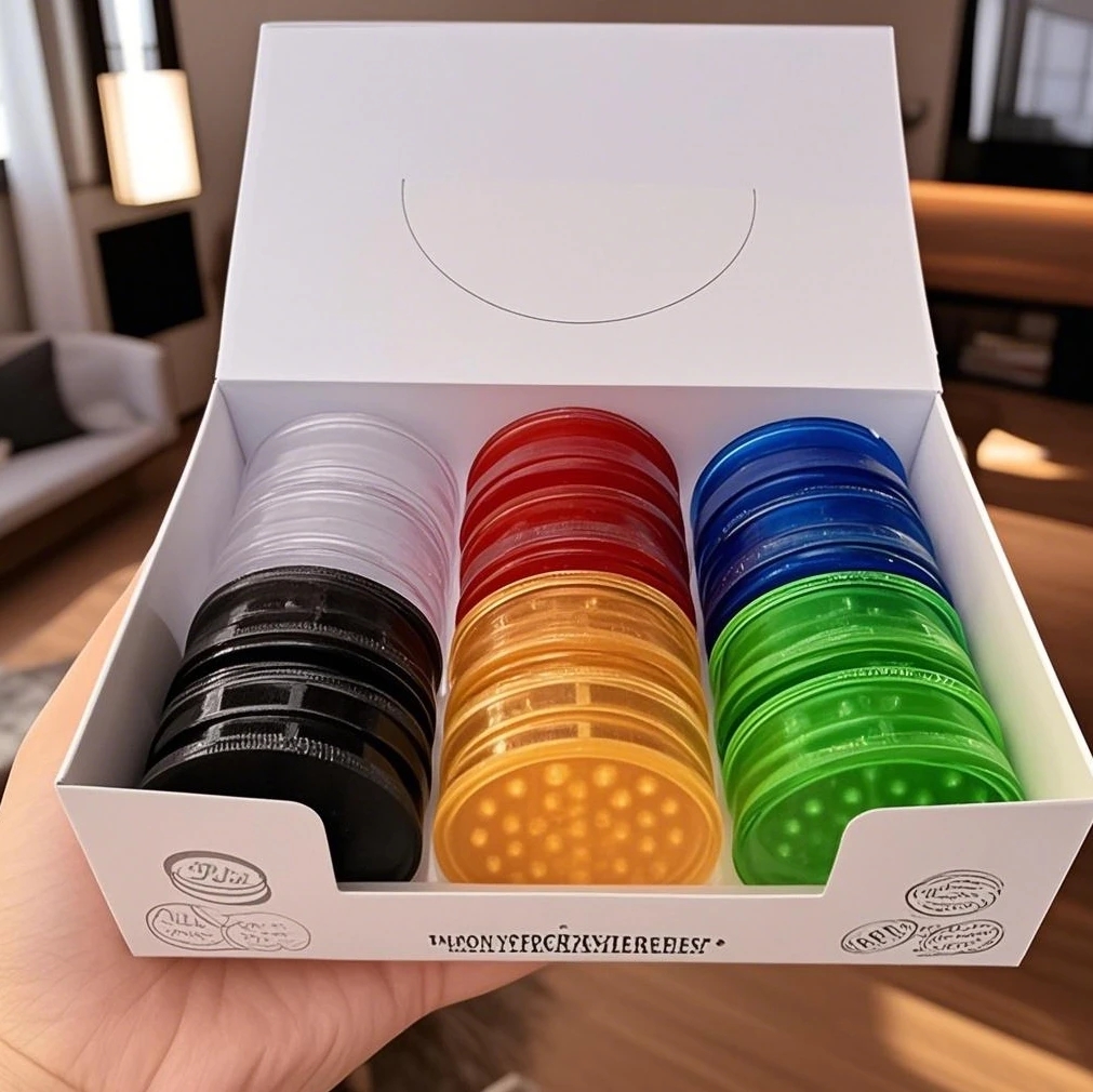 12 unids/pack diámetro: 60MM 3 capas molino de pimienta de plástico trituradora de especias mano Muller Color mezclado