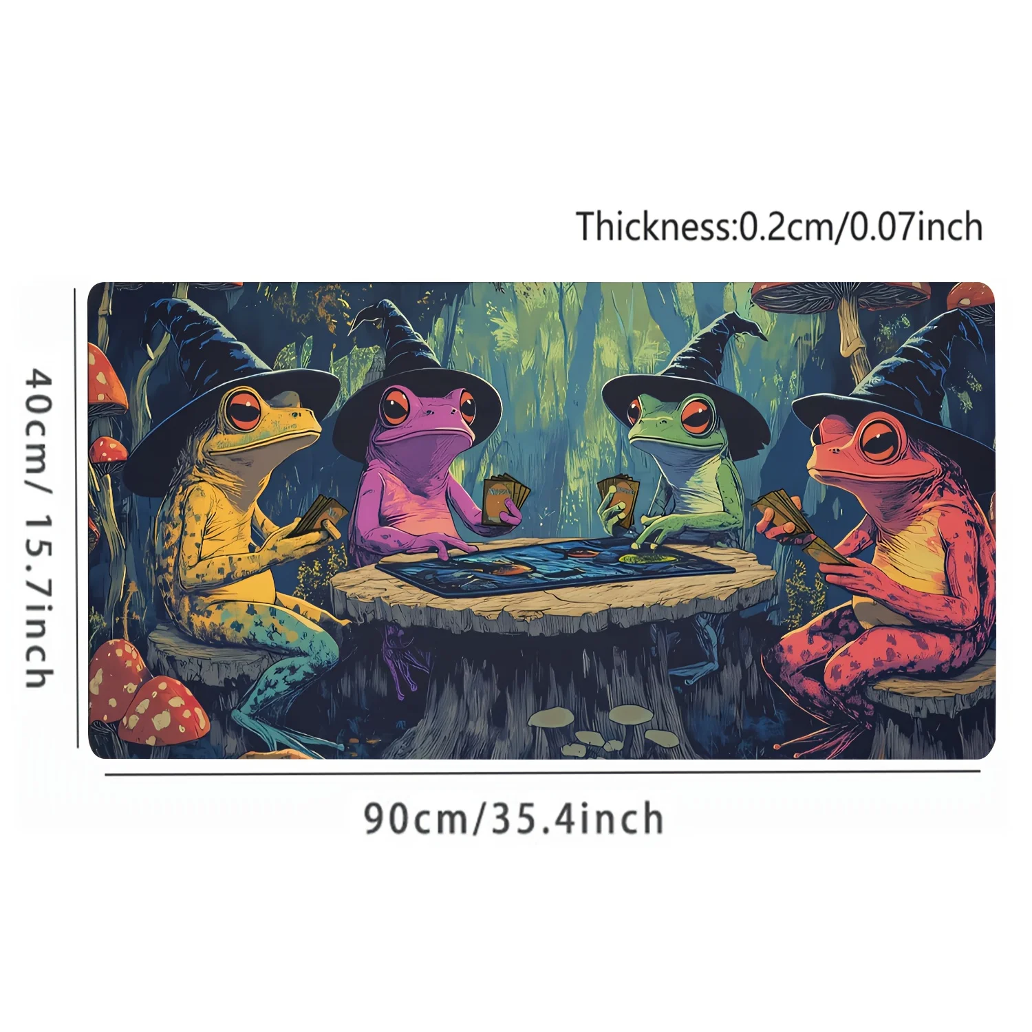 Alfombrilla mágica para juegos, alfombrilla de escritorio con tema de Frog Wizard, accesorios de escritorio, alfombrilla para ratón de 35x60cm, tapete mágico de mapache