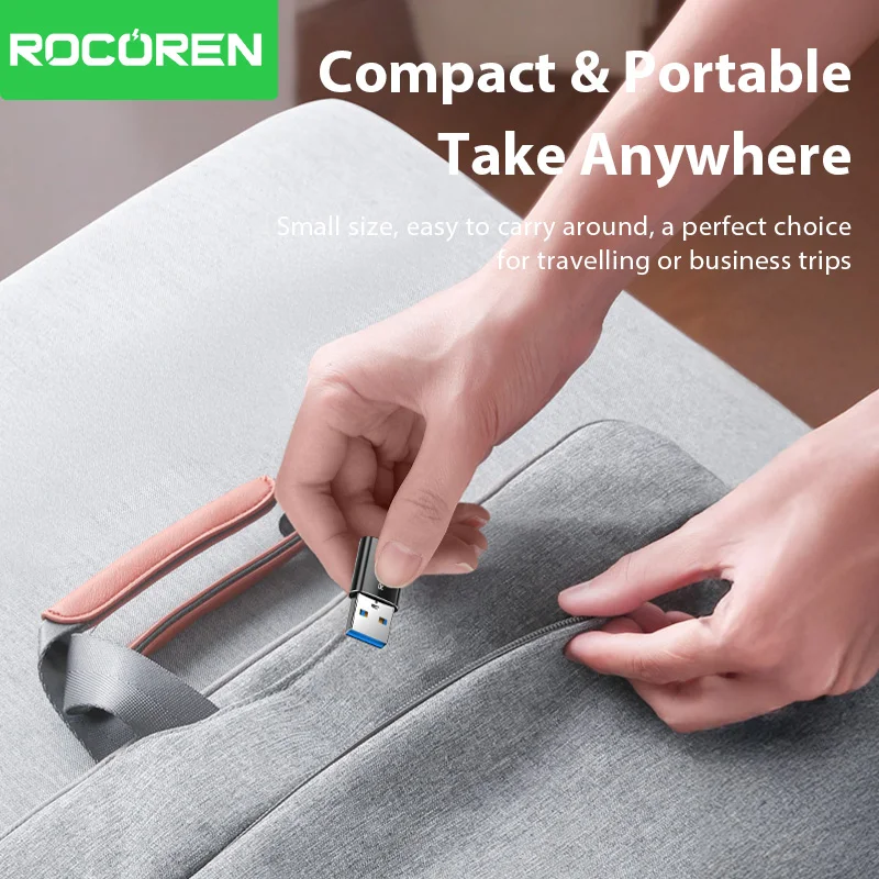 Rocoren USB tipo C OTG adaptador USB C macho a USB 3,2 hembra convertidores de Cable para Macbook Samsung S23 Xiaomi 10 Gbps tipo c OTG