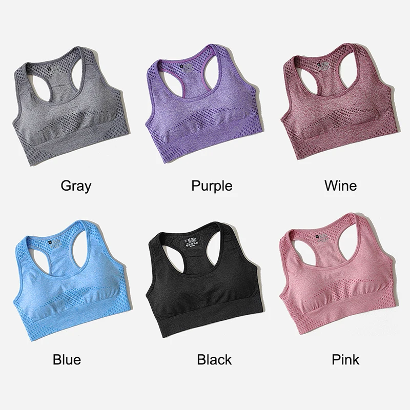 Top Deportivo Sin Costuras para Gimnasio, Fitness, Running, Yoga, con Relleno y Efecto Push-Up para Mujer
