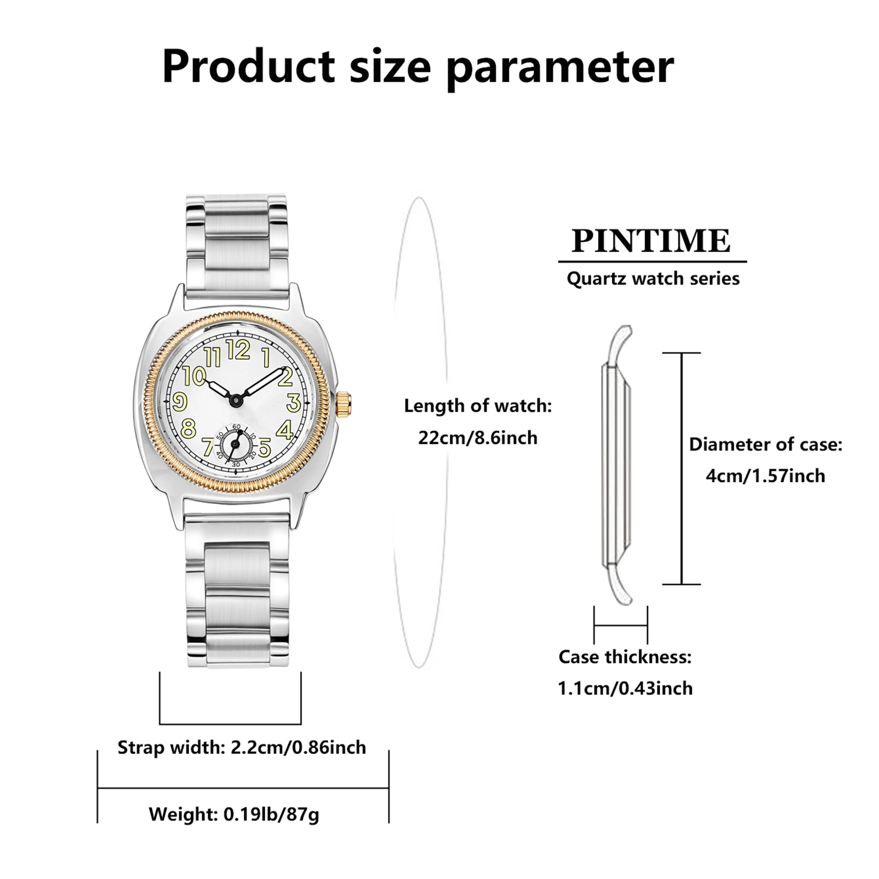Reloj de Mujer, Elegante y Refinado, de Estilo Sencillo y Exclusivo, con Correa de Acero Inoxidable, Movimiento de Cuarzo, Único