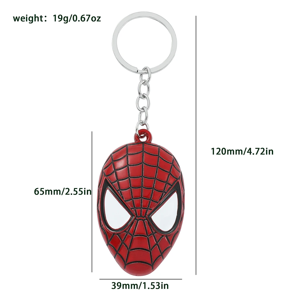 Llavero de Spiderman de los Vengadores, Colgante de Moda con Máscara de Superhéroe, Accesorio para Llaves de Coche, Regalo Moderno para Hombres