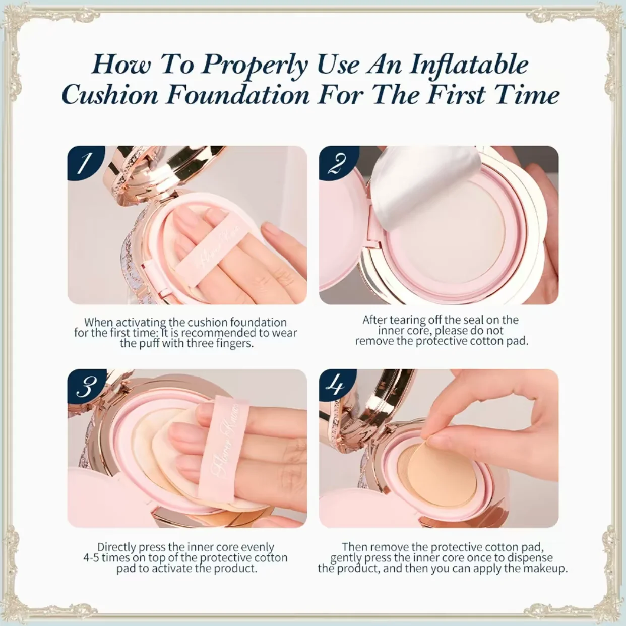Flower Knows Base Cushion Bunny Garden Crema Hidratante Ligera Cobertura Perfecta Larga Duración Acabado Natural Piel Lisa Base Maquillaje Tendencia Soft Girl Regalo Belleza