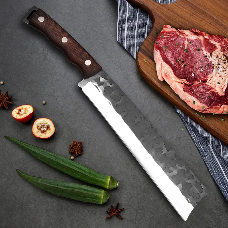Cuchillo pesado para cortar huesos y verduras, cuchillo de carnicero, cuchillo de utilidad para cortar abate, hoja de forja manual, cuchillos de cocina, cuchillo de Chef para carne