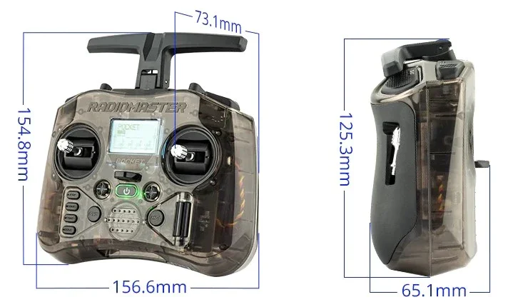 Radiomaster Pocket LBT para UE país ELRS M2 Hall cardán transmisor Control remoto portátil incorporado luz LED plegable
