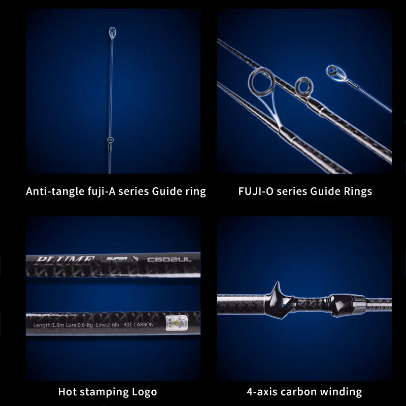 Caña de fundición Mavllos Plume BFS, caña giratoria UL de carbono Toray 40T, señuelo 0,6-8g línea 2-6lb, caña de pescar ultraligera para Fitness