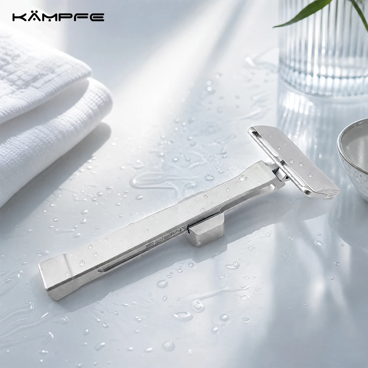 KAMPFE Maquinilla de Afeitar Clásica de Metal CNC de Aluminio Vintage con Hoja Única para Afeitado Manual Suave y Preciso, Regalo para Hombre
