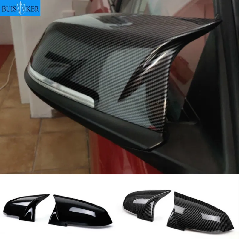 Tapa de cubierta de espejo retrovisor negro de carbono para BMW Serie 1, 2, 3, 4 X M, 220i, 328i, 420i, F20, F21, F22, F23, F30, F32, F33, F36, X1, 2 piezas