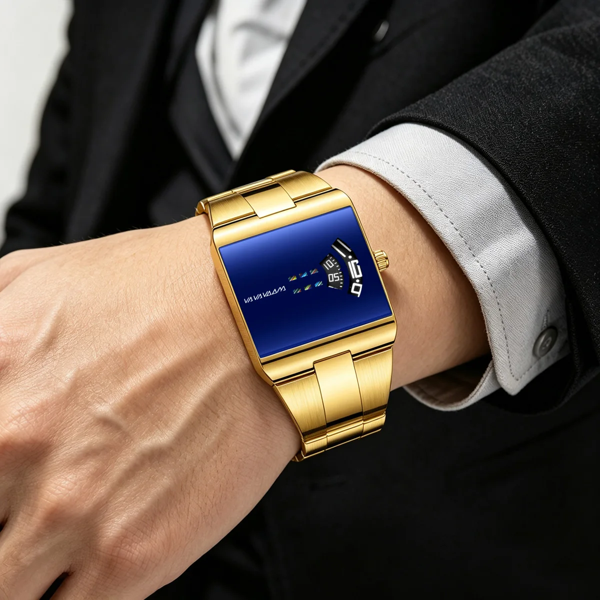 Relojes para hombre, reloj de cuarzo de marca original, relojes deportivos de acero inoxidable informales a la moda, resistentes al agua, de lujo, reloj informal de negocios