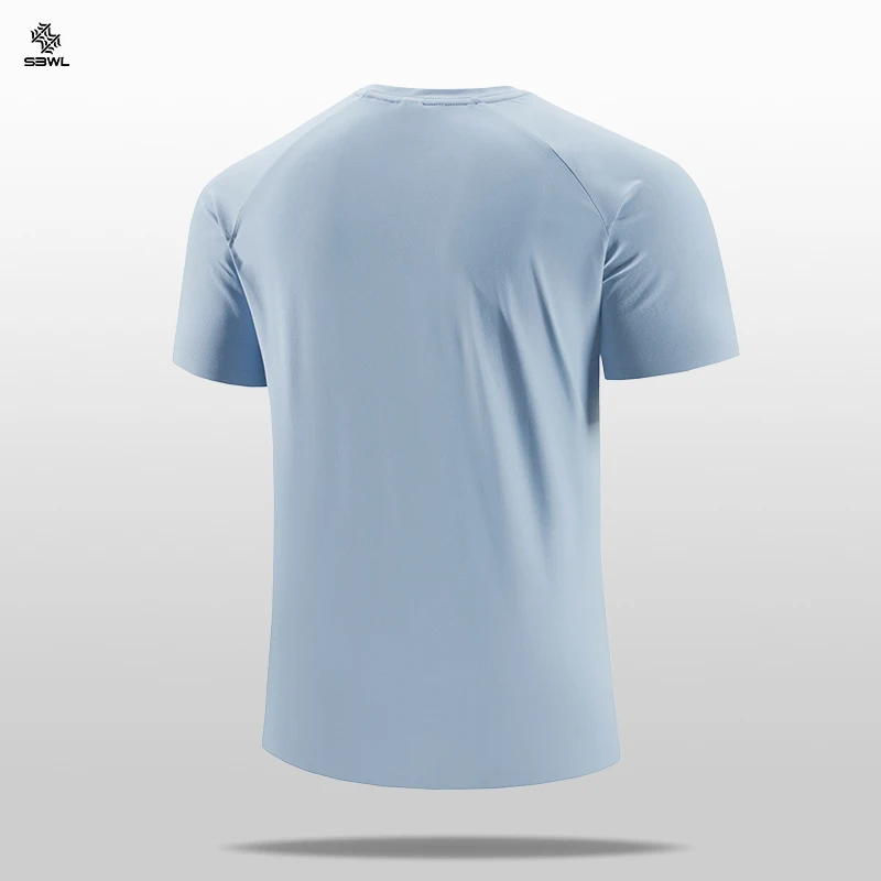 SBWL Camiseta deportiva de secado rápido para hombre, de alta calidad, para correr al aire libre, informal, para caminar, entrenar, perder peso, camisetas ligeras para Fitness