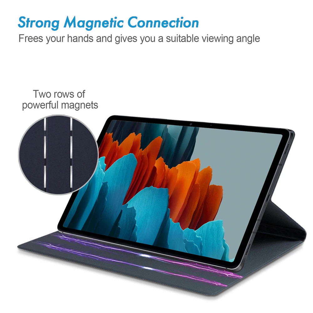 Funda magnética inteligente para Samsung Galaxy Tab S9 S10 FE con soporte para lápiz, para S7 FE S8 Ultra, S9 FE+, con función de activación/desactivación automática.