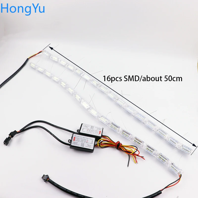 Tira de luces LED Flexible Crystal Angel Tears con señal de giro DRL de circulación diurna blanca con función amarilla siguiente
