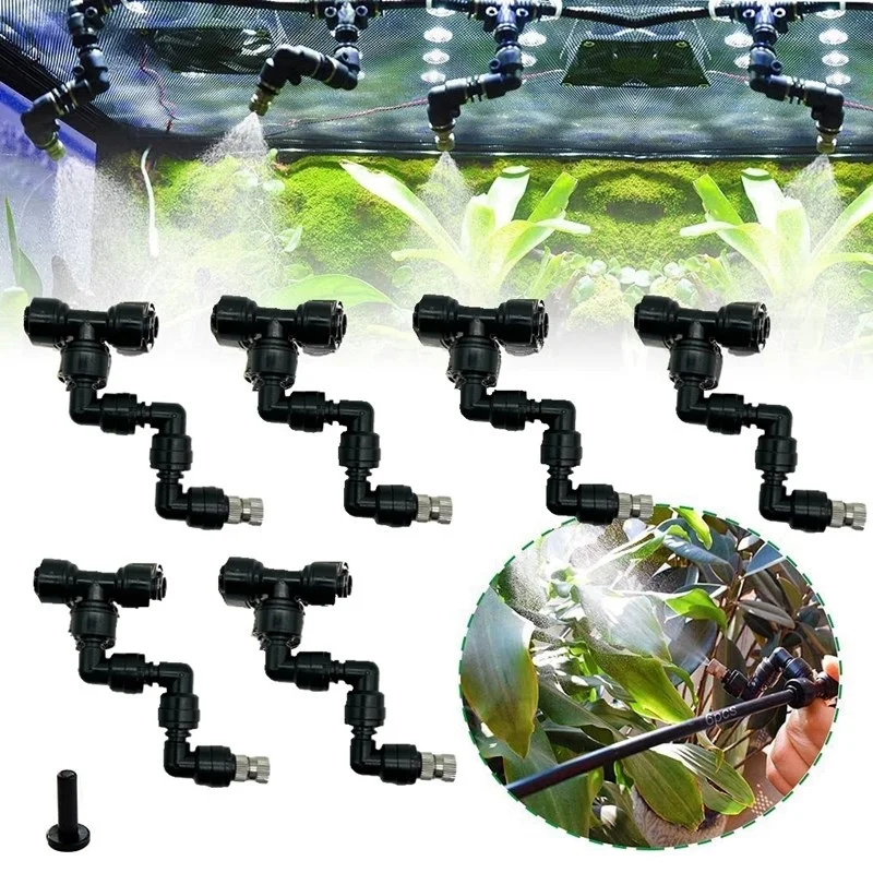 Boquillas de nebulización ajustables para terrario, rociador nebulizador giratorio de 360 grados para Reptiles, conectores rápidos de invernadero, 6 uds.