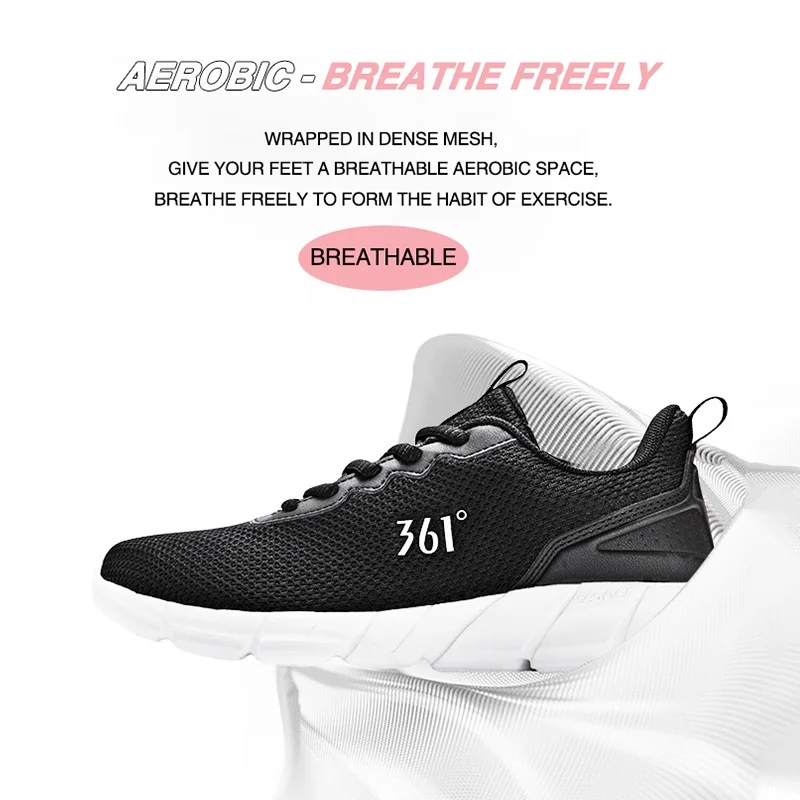 Zapatillas deportivas para correr de 361 grados para mujer, zapatillas deportivas de malla transpirables informales ligeras con amortiguación y absorción de impacto para mujer 681832280