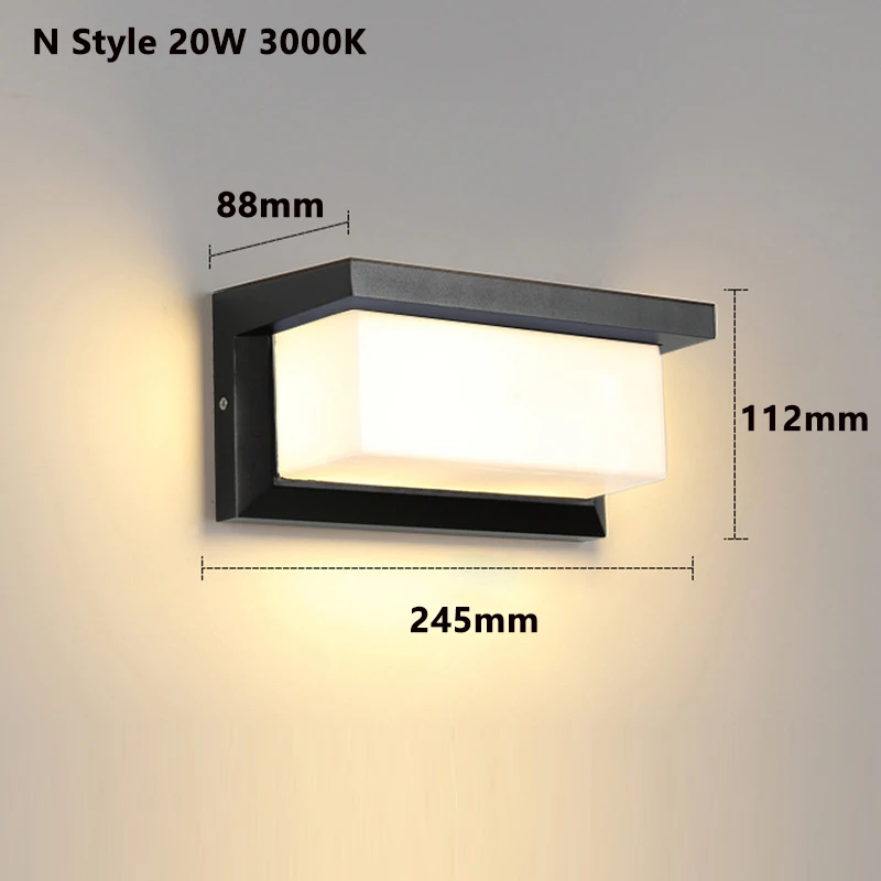 Luz Led de pared para exteriores, impermeable, IP65, Sensor de movimiento, iluminación Led para exteriores, luces para porche, balcón, jardín, lámpara de pared para exteriores