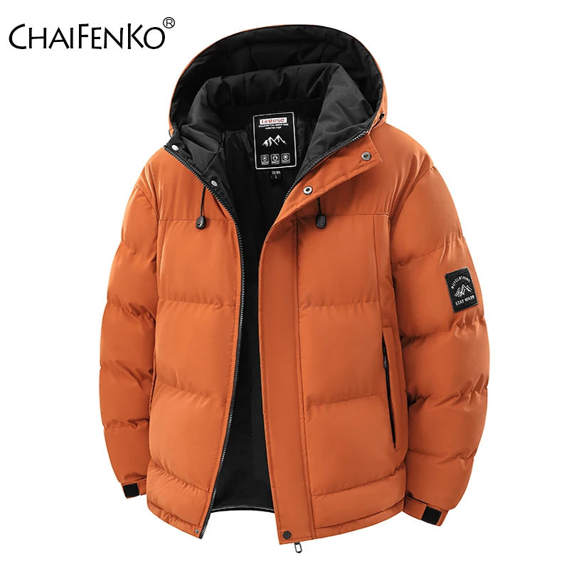 Nuevos Tops gruesos a prueba de viento para hombre, abrigos holgados y versátiles para exteriores, abrigos que mantienen el calor, Parka informal con capucha sólida a la moda para invierno para hombre