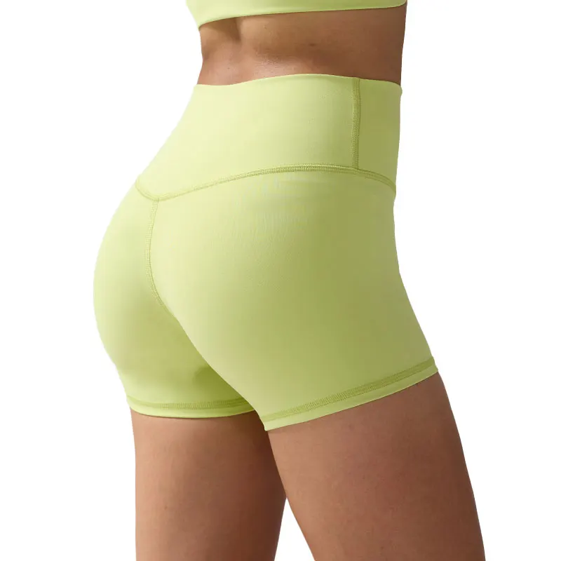 Color sólido mujeres Fitness deporte Yoga corto correr ciclismo mujeres Leggings secado rápido transpirable pantalones cortos de Yoga de cintura alta