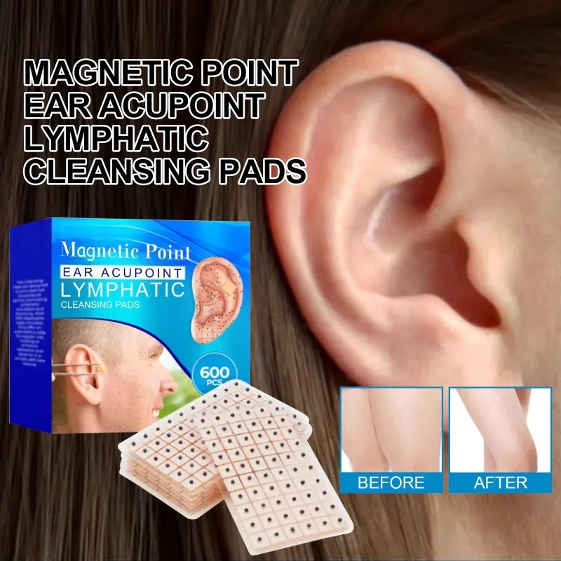 Parches linfáticos de acupuntura para oreja, punto magnético, alivia la hinchazón linfática, terapia de acupuntura para perder peso, belleza, cuidado corporal