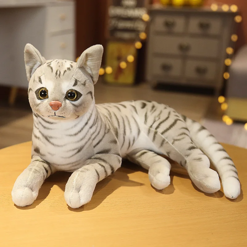 29cm simulación americana Shorthai y gato siamés peluche muñeca realista Animal mascota juguetes para niños decoración del hogar regalo del bebé