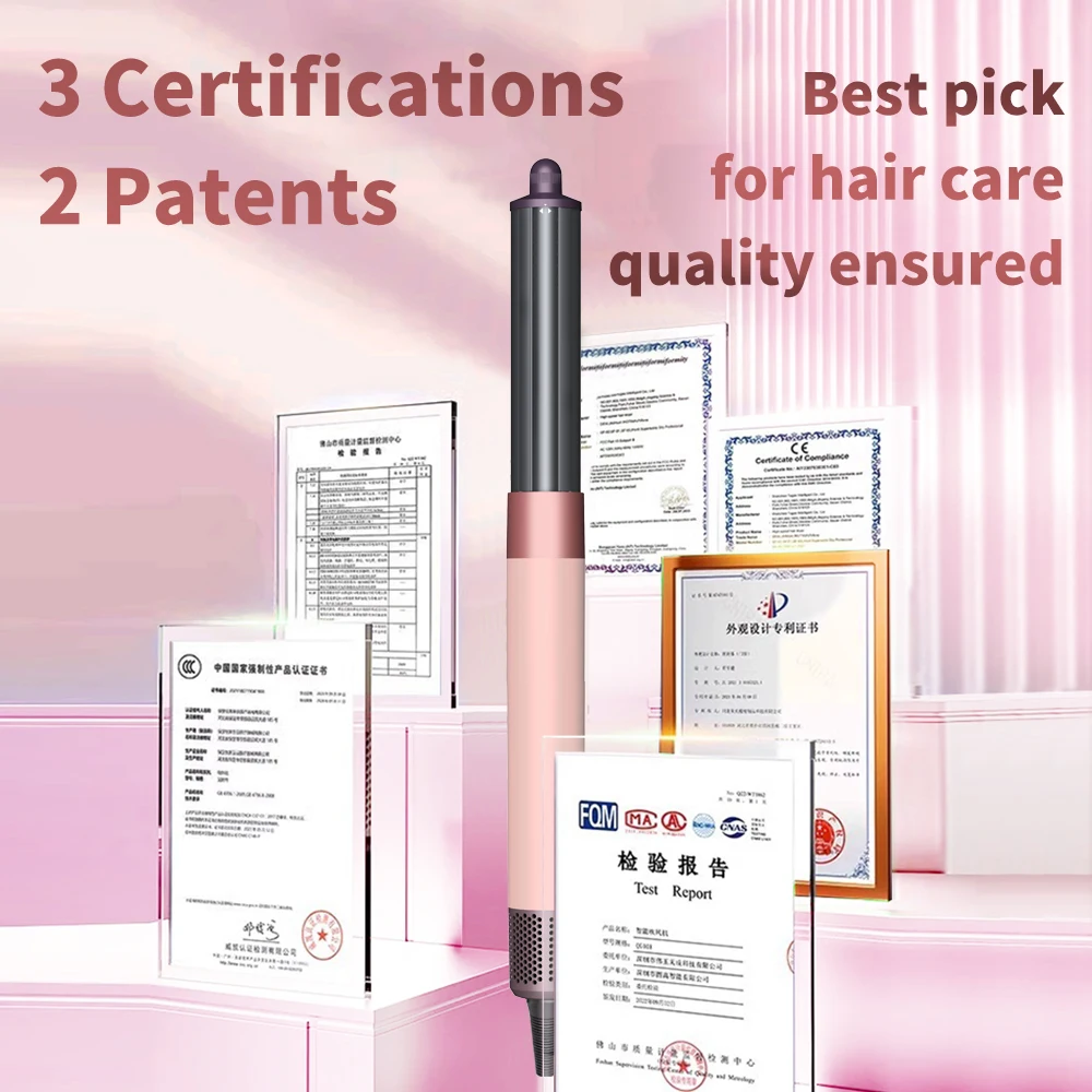 Sencicimen 6 en 1, Cepillo Secador de Pelo Multifuncional con Iones Negativos, Herramienta de Peinado Automático para Rizos, Regalo para Mujeres