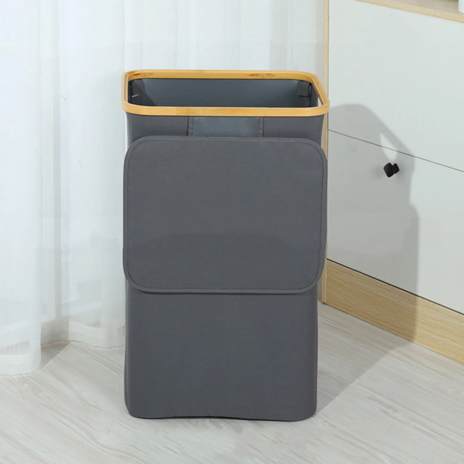 Cesta para ropa sucia con tapa y bolsa interior, cesta para la colada de 100 litros, cesta para la colada plegable con bolsa interior desmontable, 1 ud.