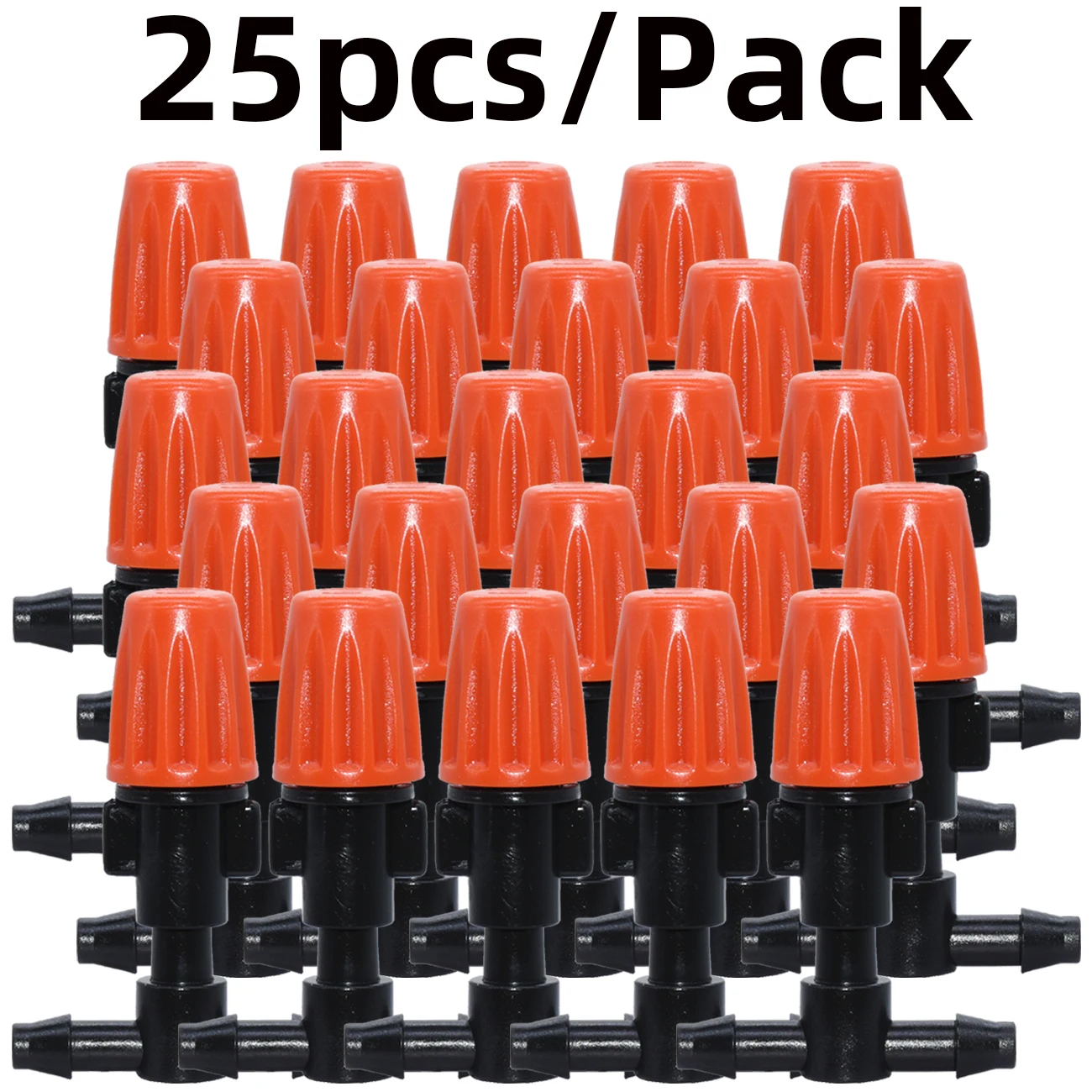 KESLA 25 uds riego por goteo boquilla de nebulización de plástico ajustable 4/7mm conector en T rociador de riego boquilla de enfriamiento invernadero