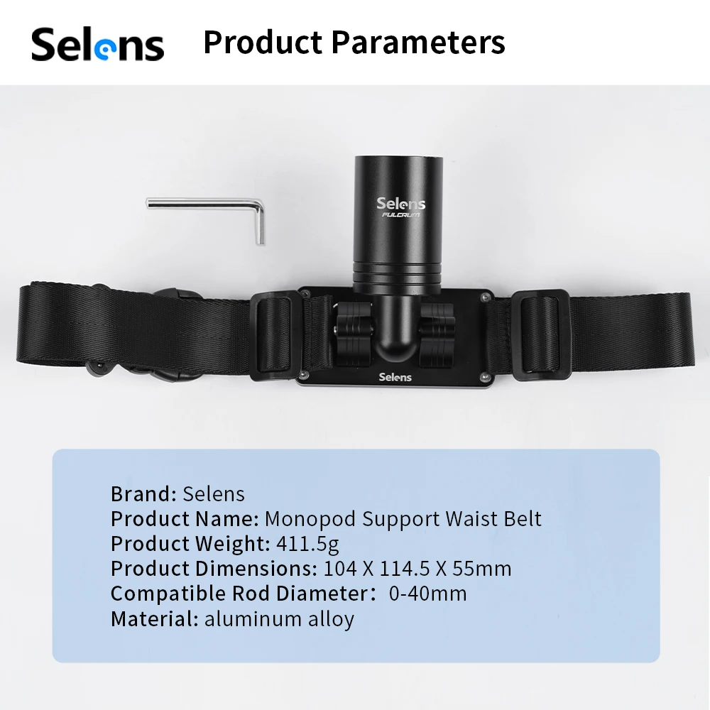 Accesorios para cámara Selens, correa de cintura, enfoque de seguimiento, anillo de aluminio, soporte de correa para cinturón, cámara de videocámara de acción ajustable