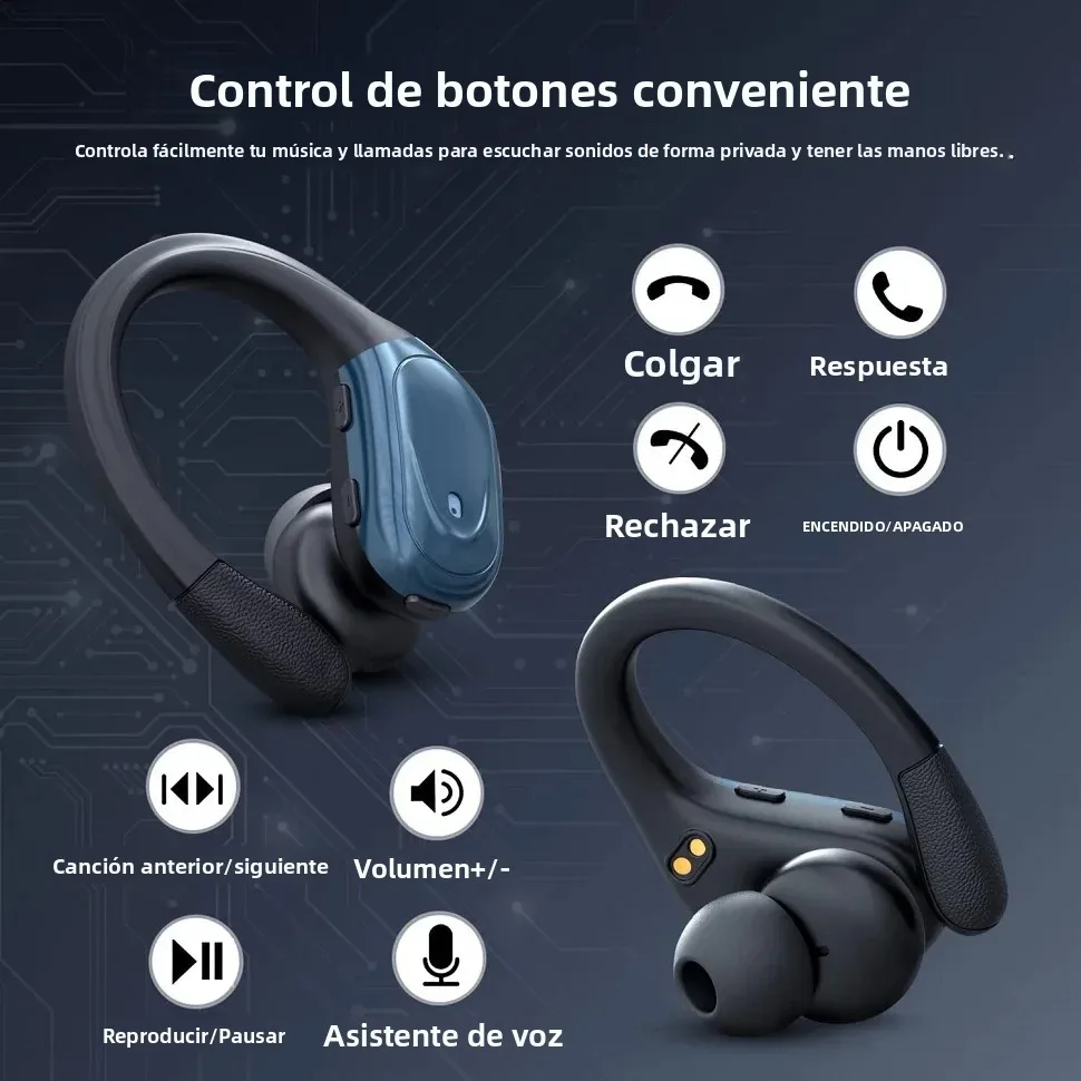 Audífonos Inalámbricos TWS Bluetooth, Auriculares con Bajos Profundos, Micrófono, Pantalla LED de Energía para Deporte, Entrenamiento, Correr, Gimnasio