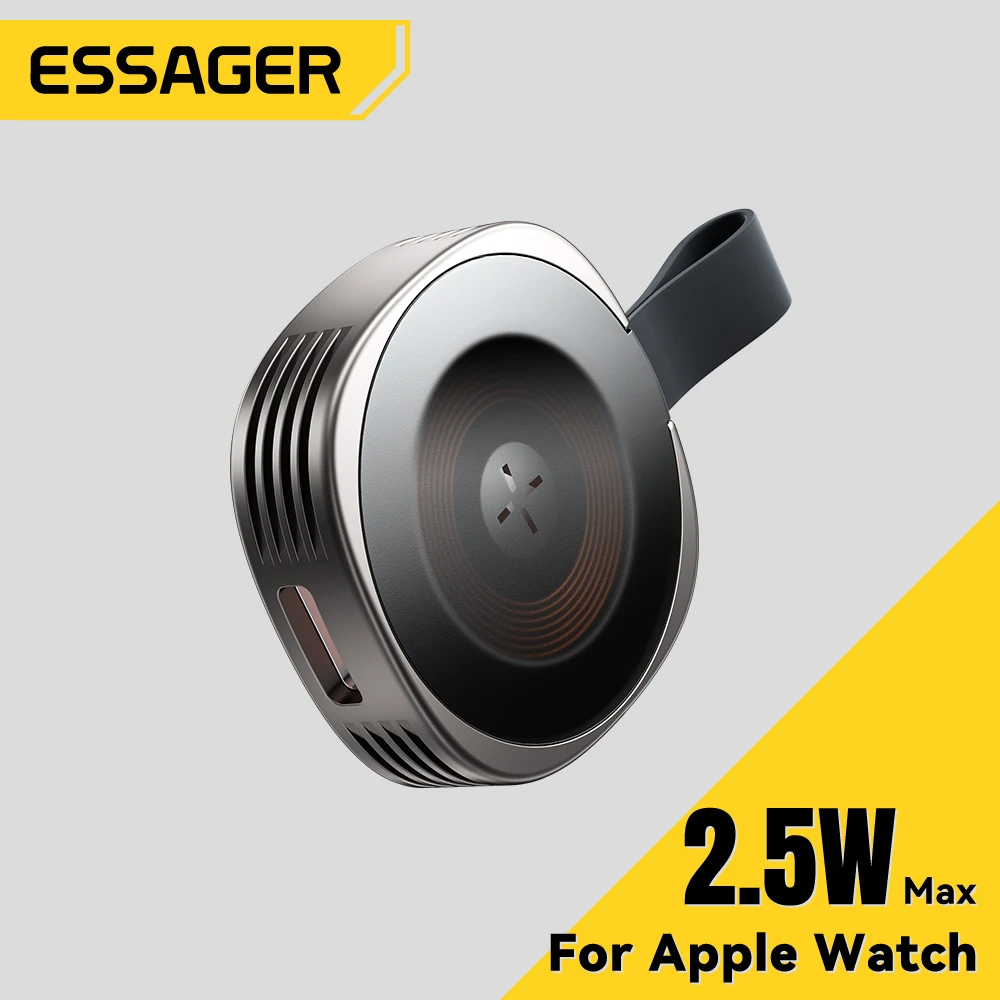Cargador inalámbrico magnético Essager para iWatch 8 7 6 5 4 3 2 SE, cargador rápido magnético portátil USB tipo C para iWatch Ultra