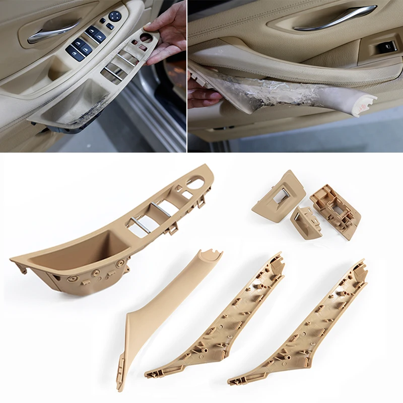 Manija Interior de Puerta para Automóvil, Panel Interior de Puerta, Cubierta Interior para BMW Serie 5 F10 F11 520i 523i 525i 528i 535i