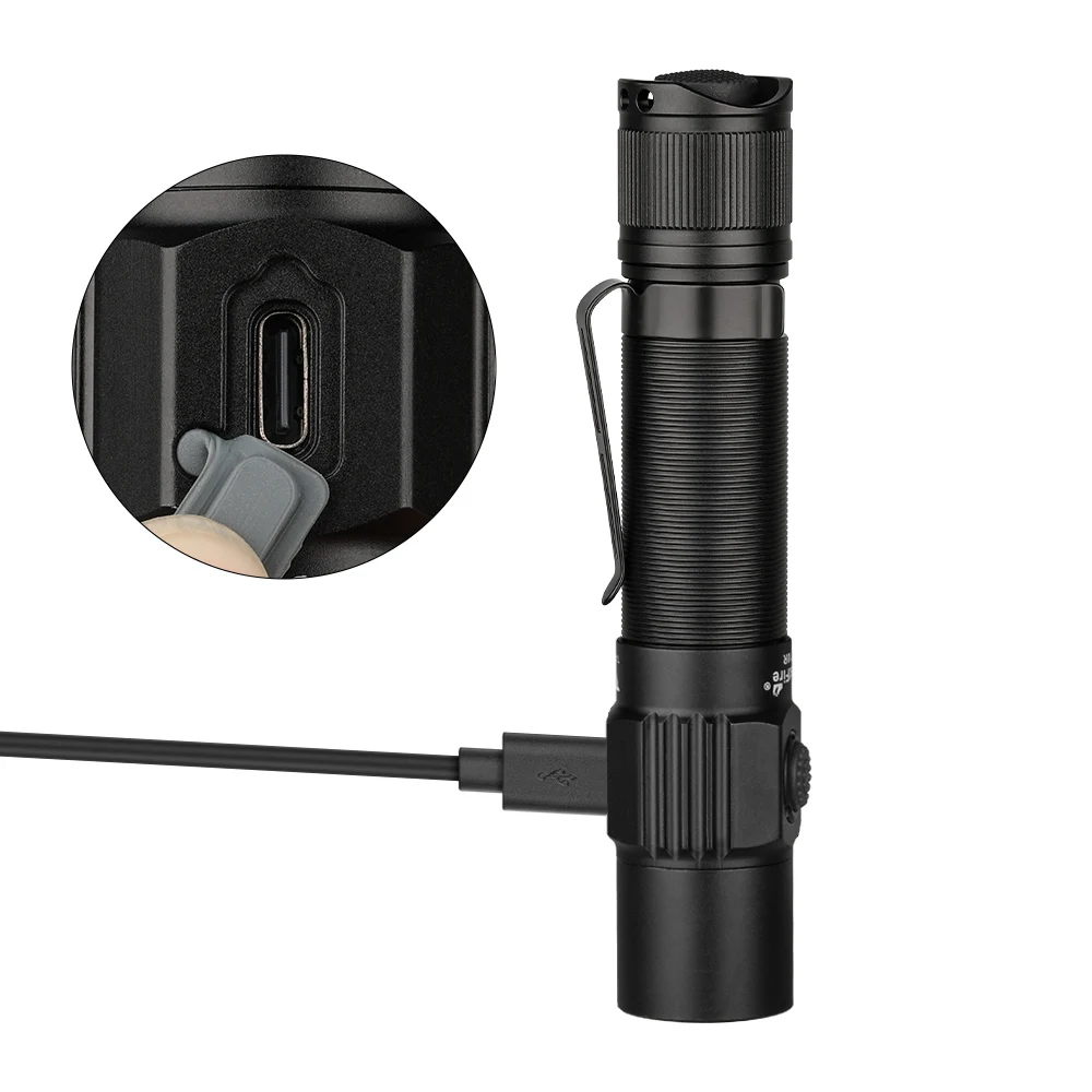 Trustfire-linterna táctica militar T10R, 1800 lúmenes, potente tipo C, recargable por USB, 18650 LED