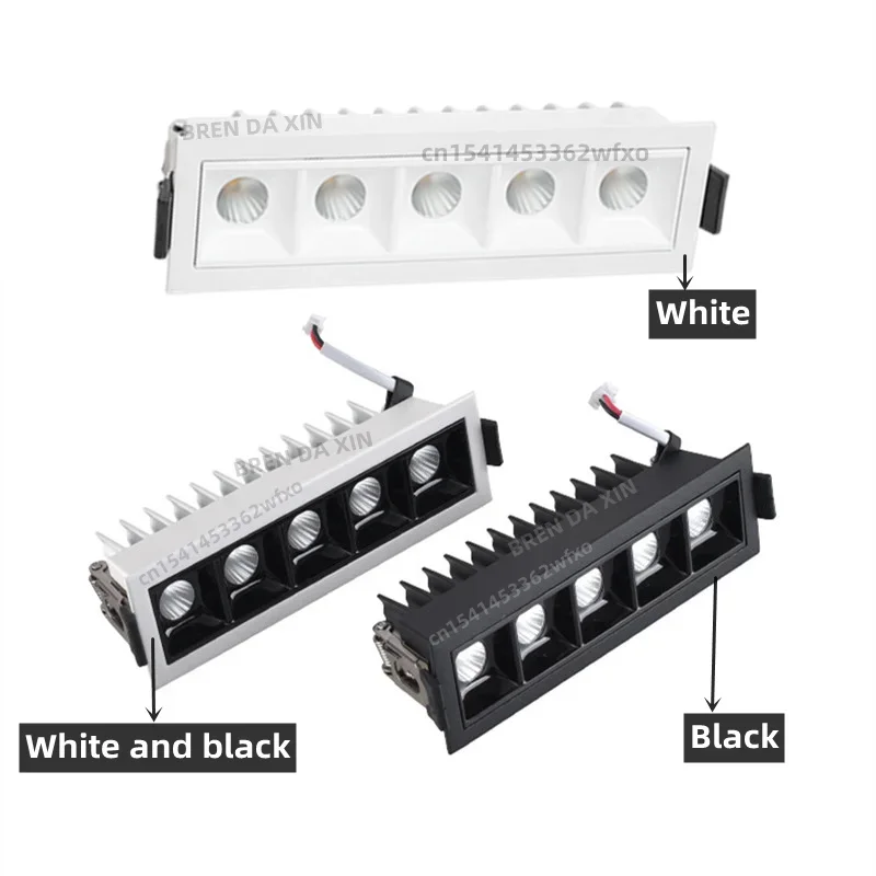 Luz de techo LED empotrada regulable, luz de rejilla de 2W, 4W, 6W, 10W, 20W, 30W, luz puntual COB, iluminación interior, AC110V-220V