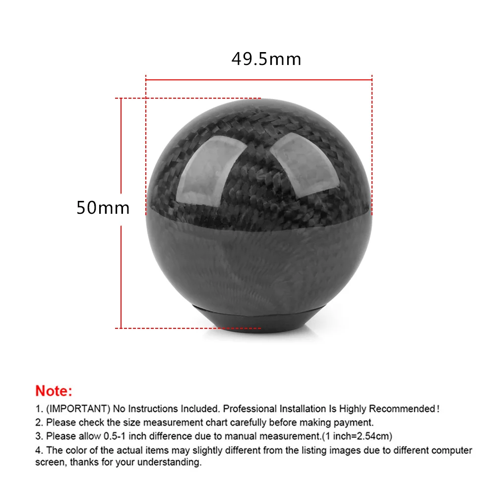 Perilla de palanca de cambios estilo fibra de carbono de 5/6 velocidades JDM forma Universal perilla de palanca de cambios de transmisión Manual 8MM 10MM 12MM