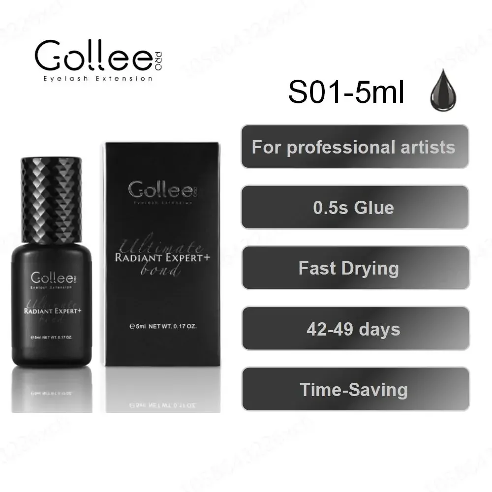 Gollee-pegamento S01 de secado rápido, 3 piezas, resistente al agua, para extensiones de pestañas, maquillaje profesional para salón de belleza