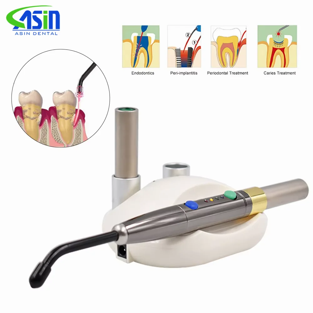 Diodo de desinfección activado por fotografía médica Dental, Kit láser curativo, lámpara de luz con punta, bolígrafo láser de tejido suave Perio Endo 650nm F3WW